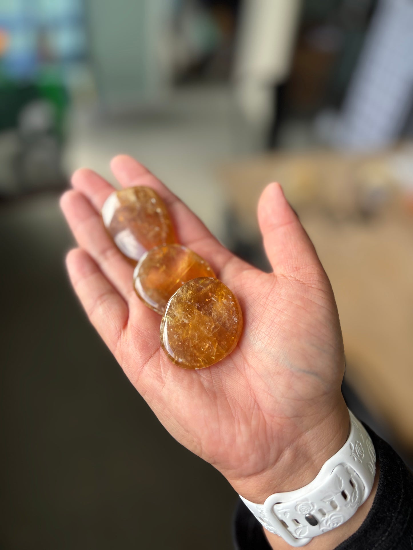 Honey Calcite Flat Stone (Intuitively Chosen)