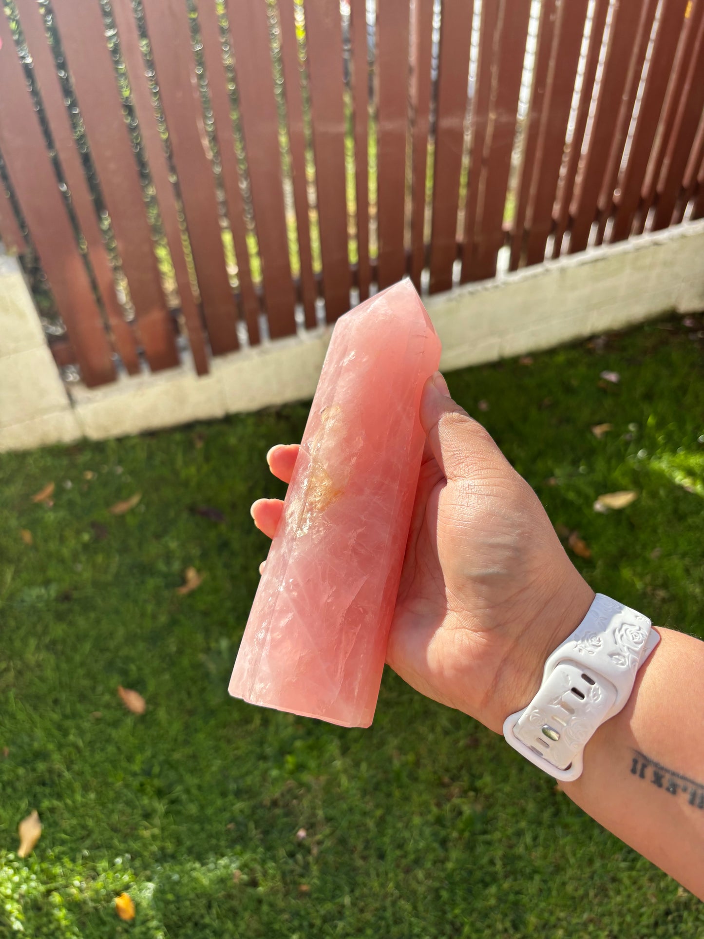 Large Rose Quartz Tower