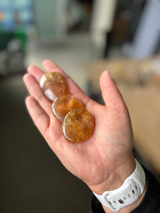Honey Calcite Flat Stone (Intuitively Chosen)
