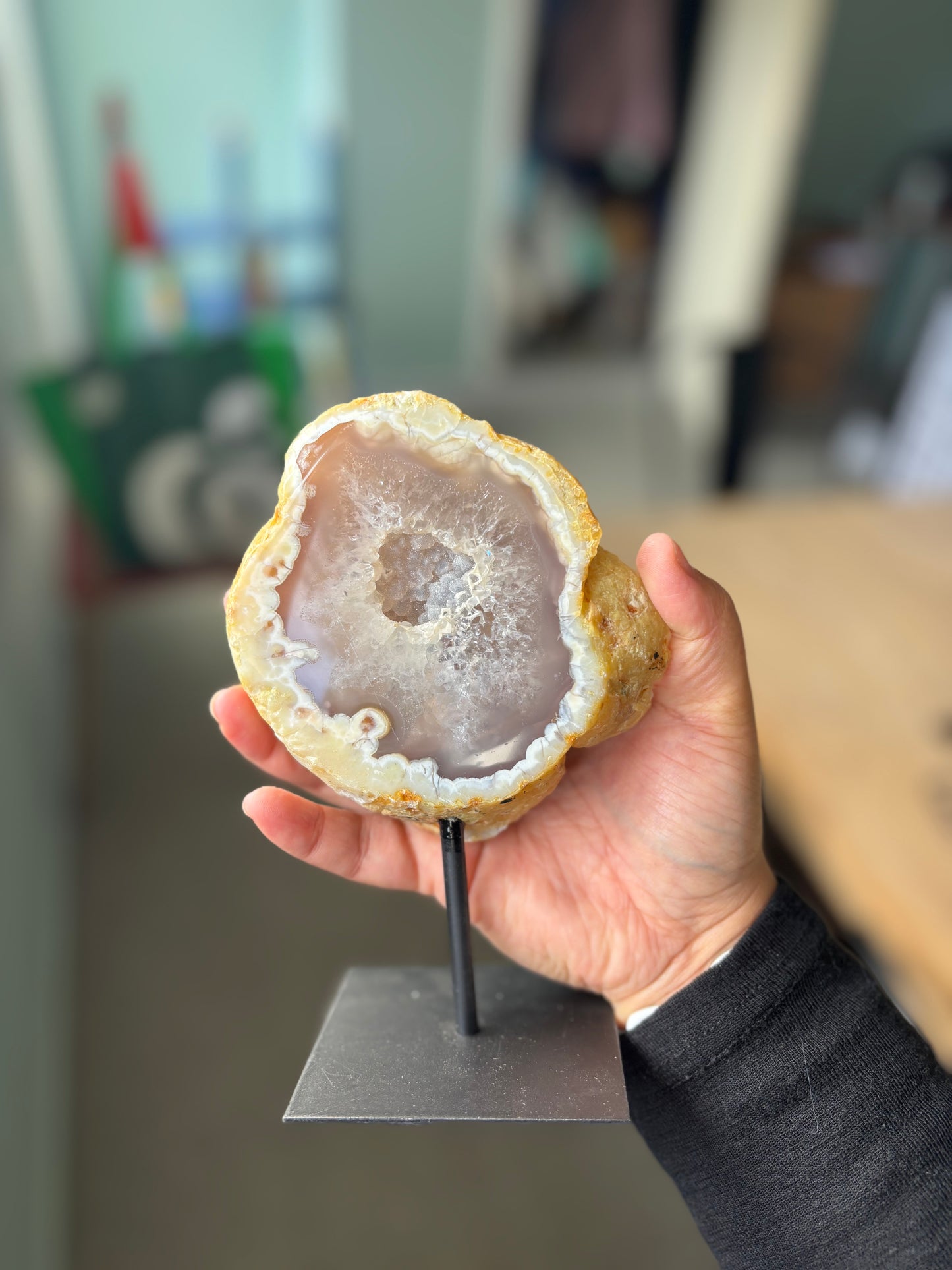 Agate Geode on Stand - 17cm