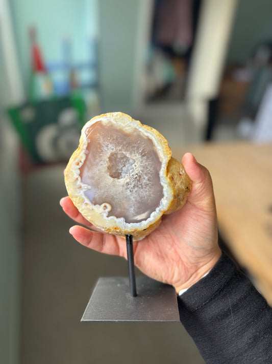 Agate Geode on Stand - 17cm