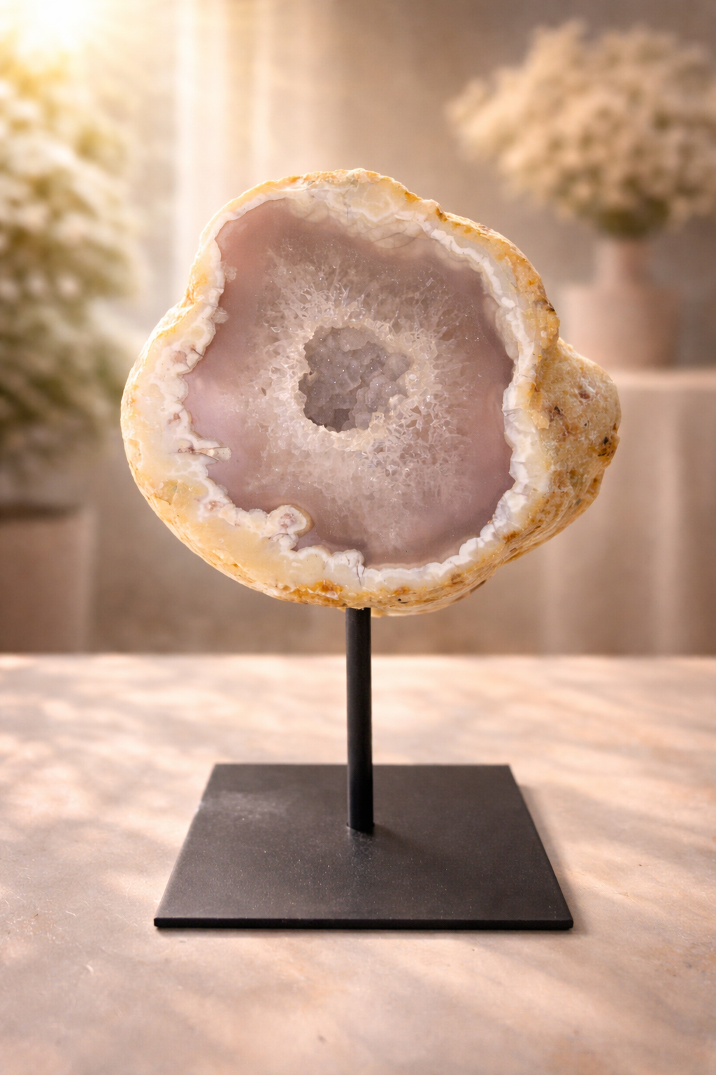 Agate Geode on Stand - 17cm