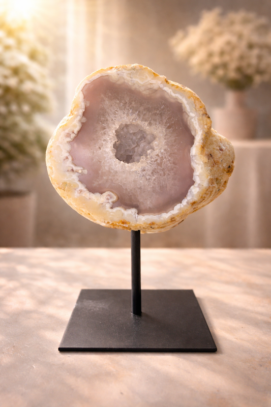 Agate Geode on Stand - 17cm