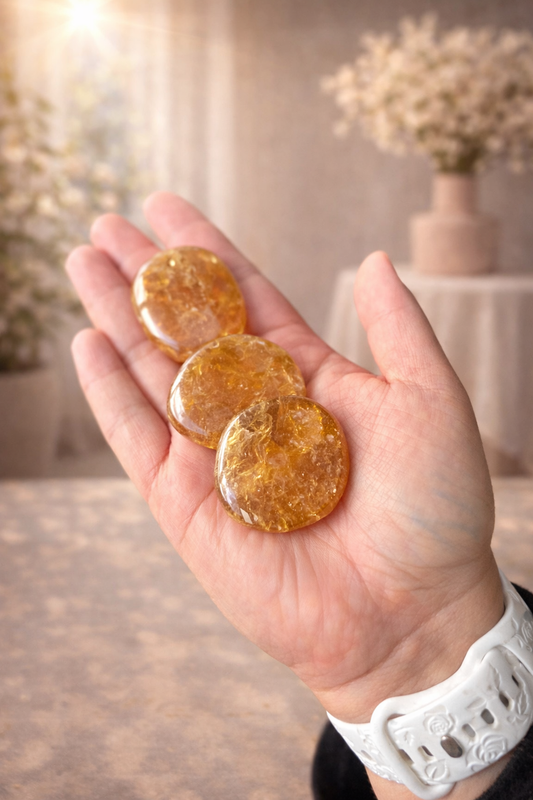 Honey Calcite Flat Stone (Intuitively Chosen)