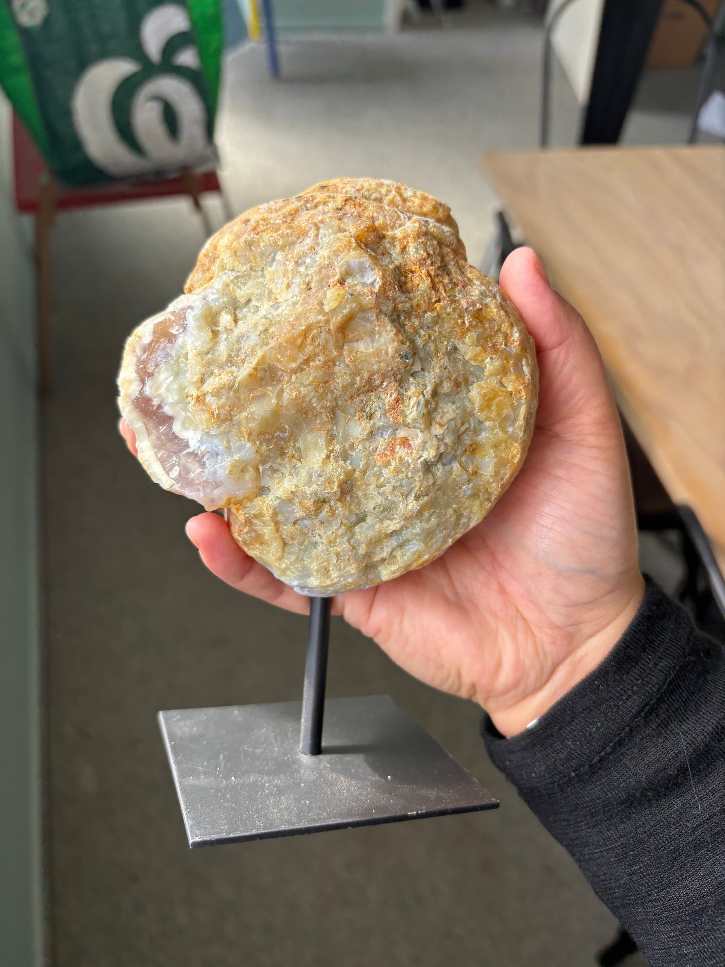 Agate Geode on Stand - 17cm