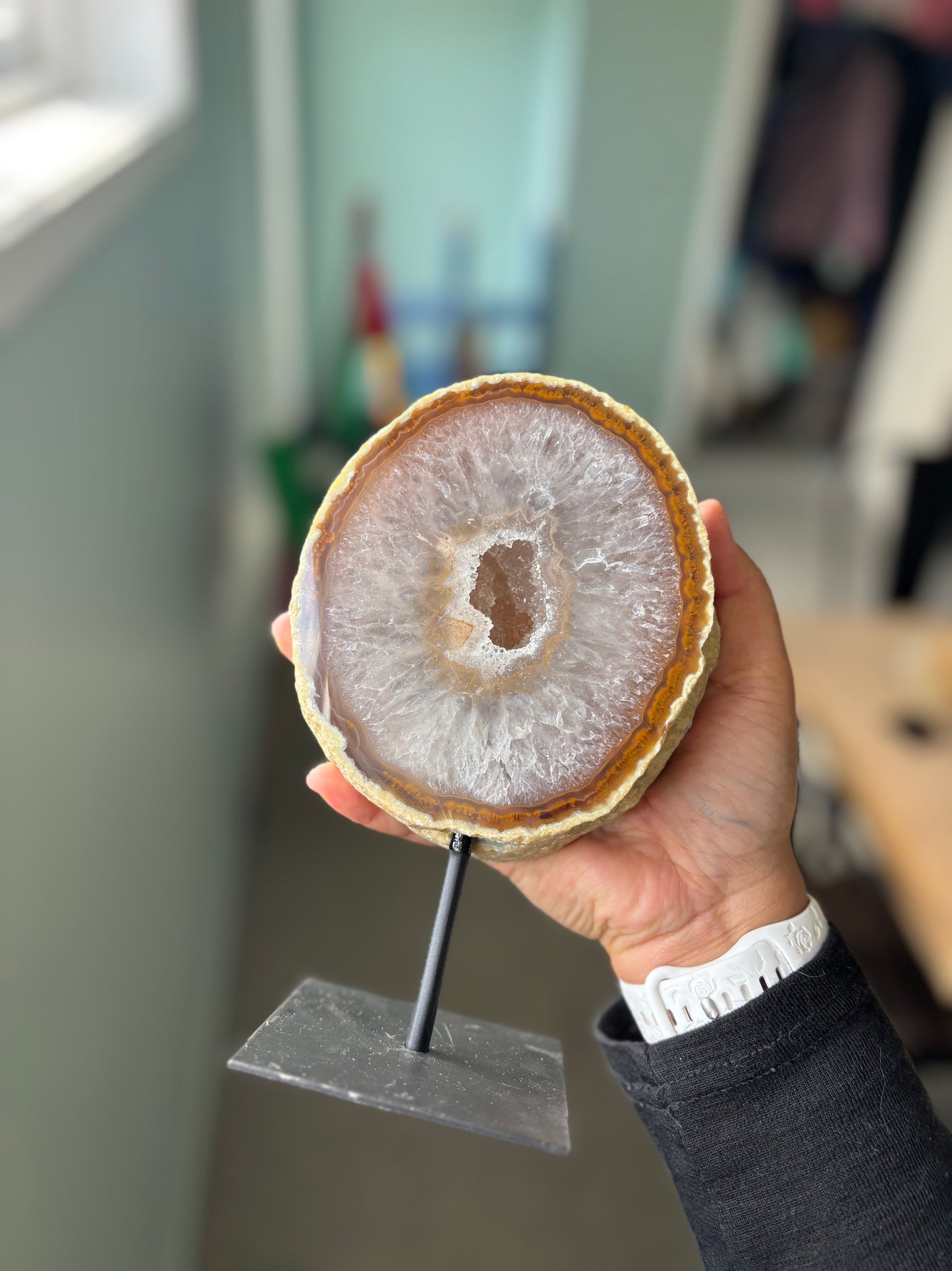 Agate Geode on Stand - 19cm