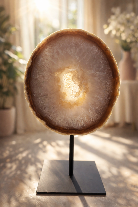Agate Geode on Stand - 19cm
