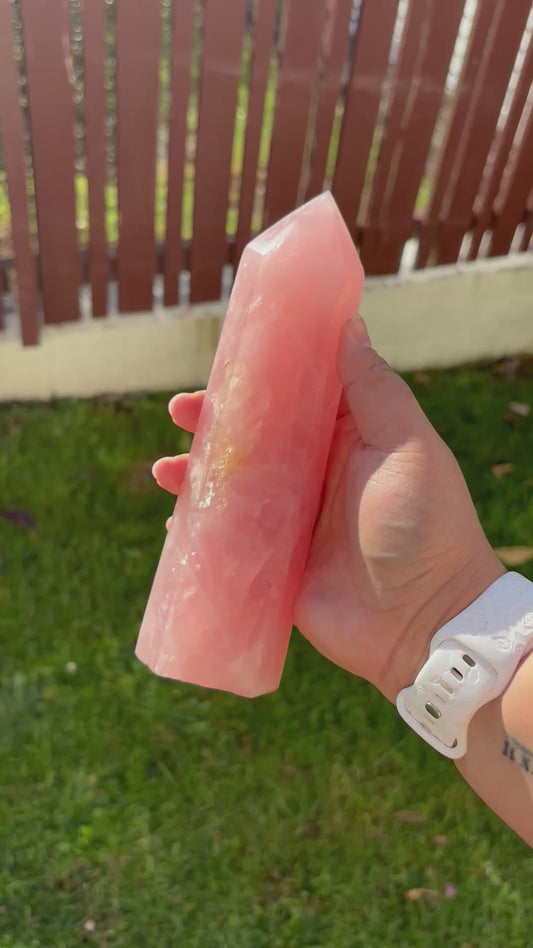 Large Rose Quartz Tower
